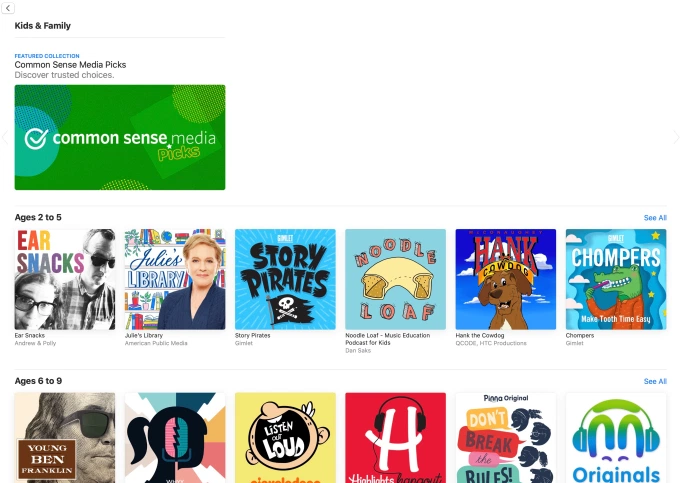 Apple Podcasts voor kinderen Apple Podcasts voor kinderen