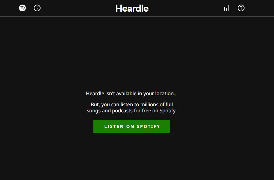 De muziekgame Heardle is niet beschikbaar in Nederland De muziekgame Heardle is niet beschikbaar in Nederland